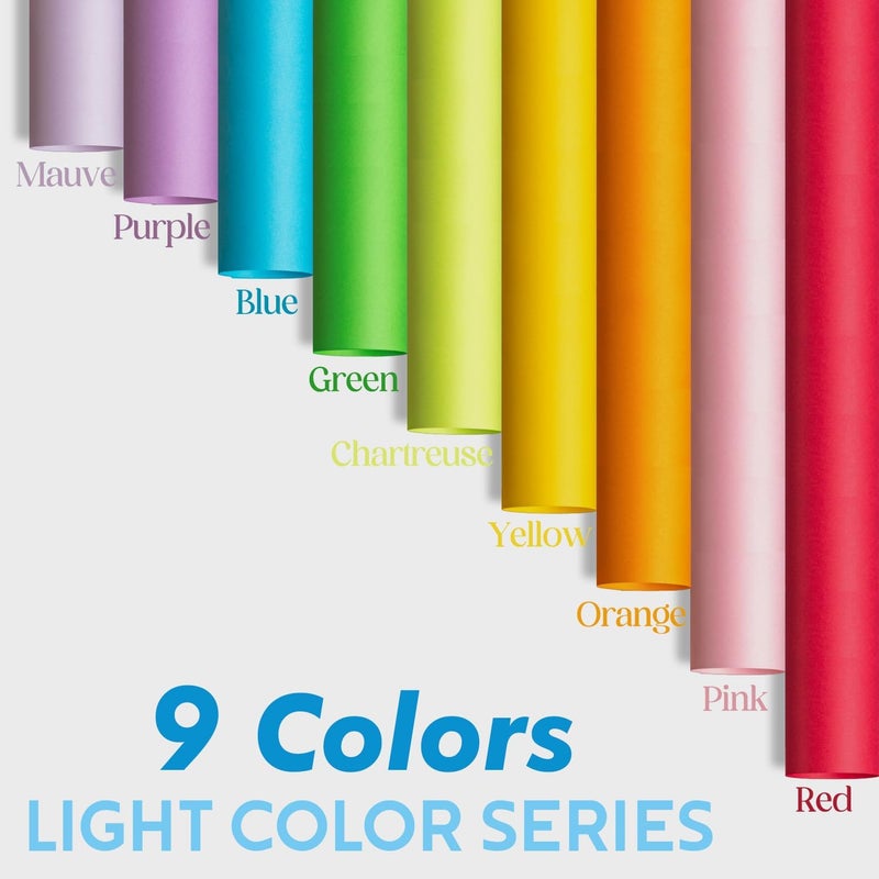 Magecubiku Colored Copy&Print Paper 8.5X11 Inches,180 Sheets 9 Colors Rainbow A4 Printer Paper 20 lb/90GSM Colored Origami Paper for Cutting DIY Kids Art Craft - Image 4